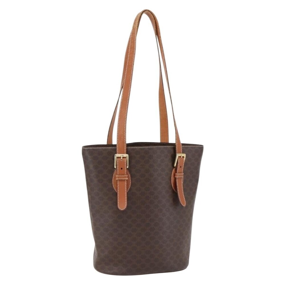 Celine Vintage Macadam Shopper Coated Canvas Small